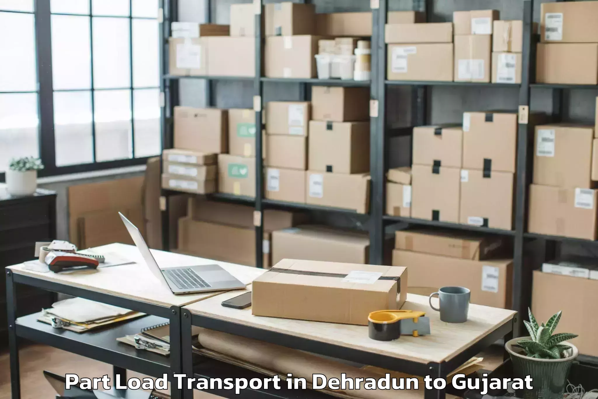 Book Dehradun to Bhanvad Part Load Transport Online